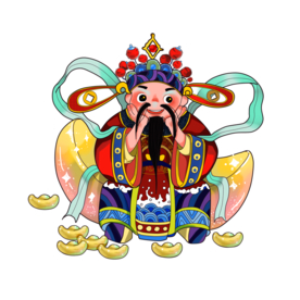 新年财神拜年PNG素材
