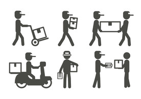 快递员卡通人物插画图片