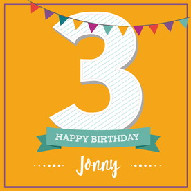 儿童卡通数字生日海报