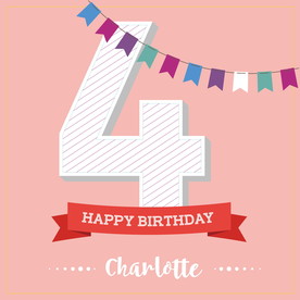 儿童数字卡通生日海报