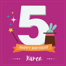 儿童生日卡通可爱数字海报