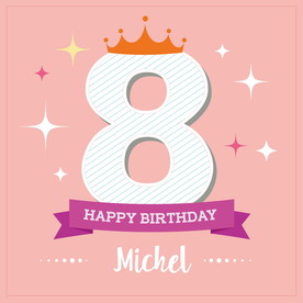 女孩生日数字粉色海报