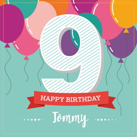 卡通可爱数字生日海报儿童