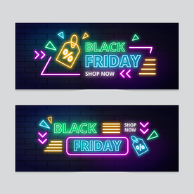 霓虹灯活动海报