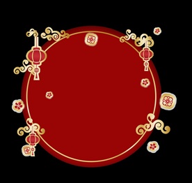 新年灯笼背景元素PNG素材