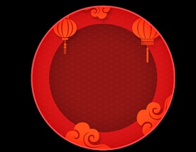 新年灯笼背景元素PNG素材