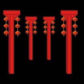 新年灯笼背景元素PNG素材