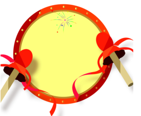 新年打鼓背景元素PNG素材