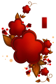 新年海报红花元素PNG素材