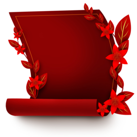 新年卷轴 背景元素PNG素材