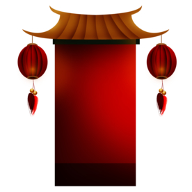 新年灯笼背景元素PNG素材