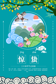 惊蛰节气传统活动宣传海报素材