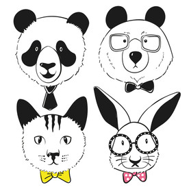 卡通动物 熊猫