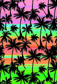 椰树 剪影 印花 男装