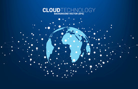 地球科技云计算点线连接EPS