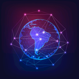 点线连接地球信息化5G通讯