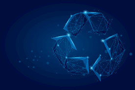 蓝色科技回收标志抽象EPS