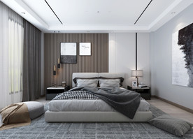 卧室格栅背景墙