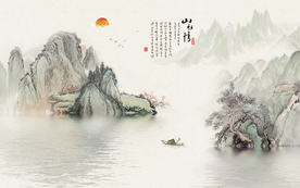 山水情山水画