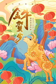 新年节日促销活动宣传海报素材