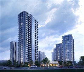 绿城别墅洋房夜景园林景观