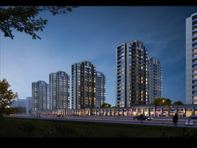 绿城别墅洋房夜景沿街