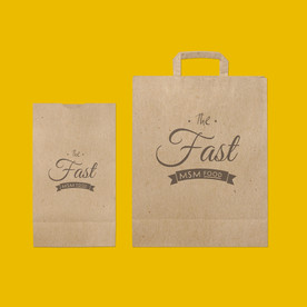 西式快餐手提袋咖啡套装VI样机