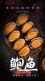 鲍鱼美食宣传活动海报素材