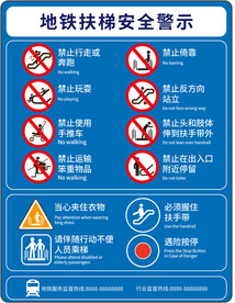 地贴扶梯安全警示图