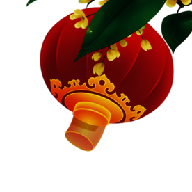中国风灯笼梅花元素PNG