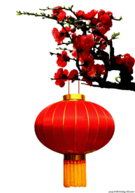 中国风灯笼梅花元素PNG