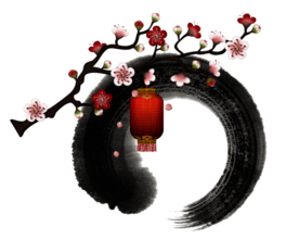 中国风灯笼梅花元素PNG