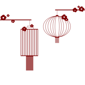 梅花灯笼 梅花元素 灯笼元素