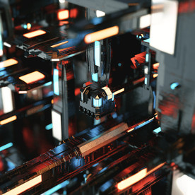 C4D 模型机械电路板零件设备