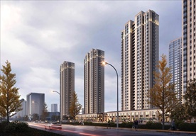 绿城别墅洋房黄昏园林景观