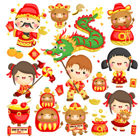 牛 新年展板背景