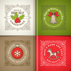 圣诞节矢量插画标签