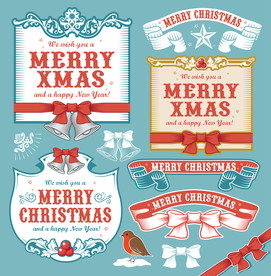 圣诞节矢量插画标签