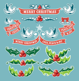 圣诞节矢量插画标签