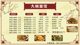 面馆饭馆菜单价目表