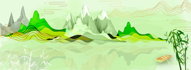 手绘山水