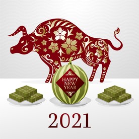 牛 新年展板背景