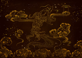 鲤鱼跃龙门中国风