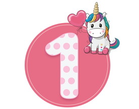 粉色独角兽素材生日背景