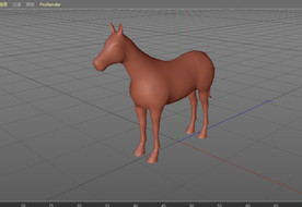 C4D 模型 一个普通的马