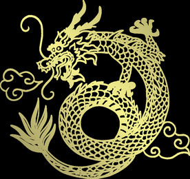 中国风金色龙元素