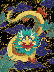 中国风金色龙元素