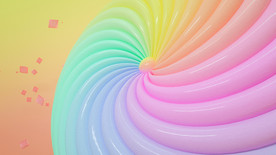 C4D 模型 糖果风车波浪背景