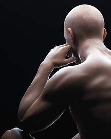 C4D 模型 男性人体背部思考
