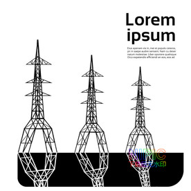 矢量图片通信电力塔矢量图下载